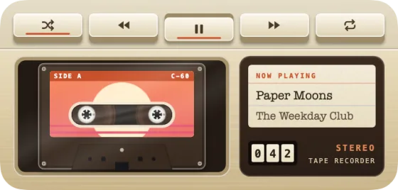 The widget as the Champagne Classic cassette deck