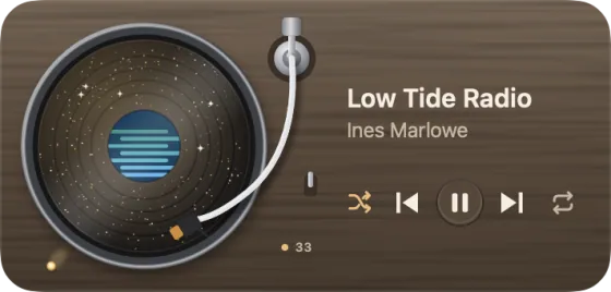 The widget as the Gold Dust turntable