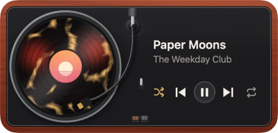 The widget as the Lava turntable
