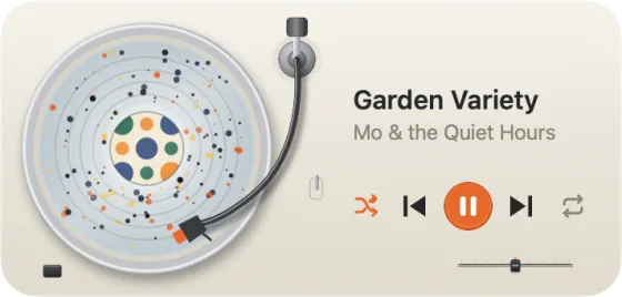 The widget as the Splatter Clear turntable